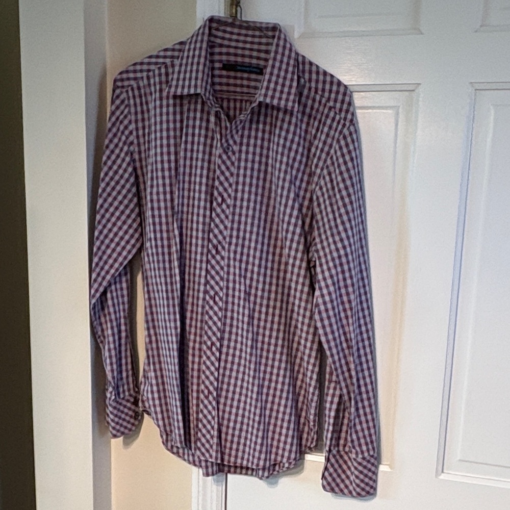Zachary Prell Men's Checkered Shirt - Wine/Gray